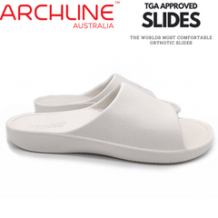 Archline Rebound Orthotic Slides Flip Flop Thongs Slip On Arch Support - White - Euro 46 Tristar Online