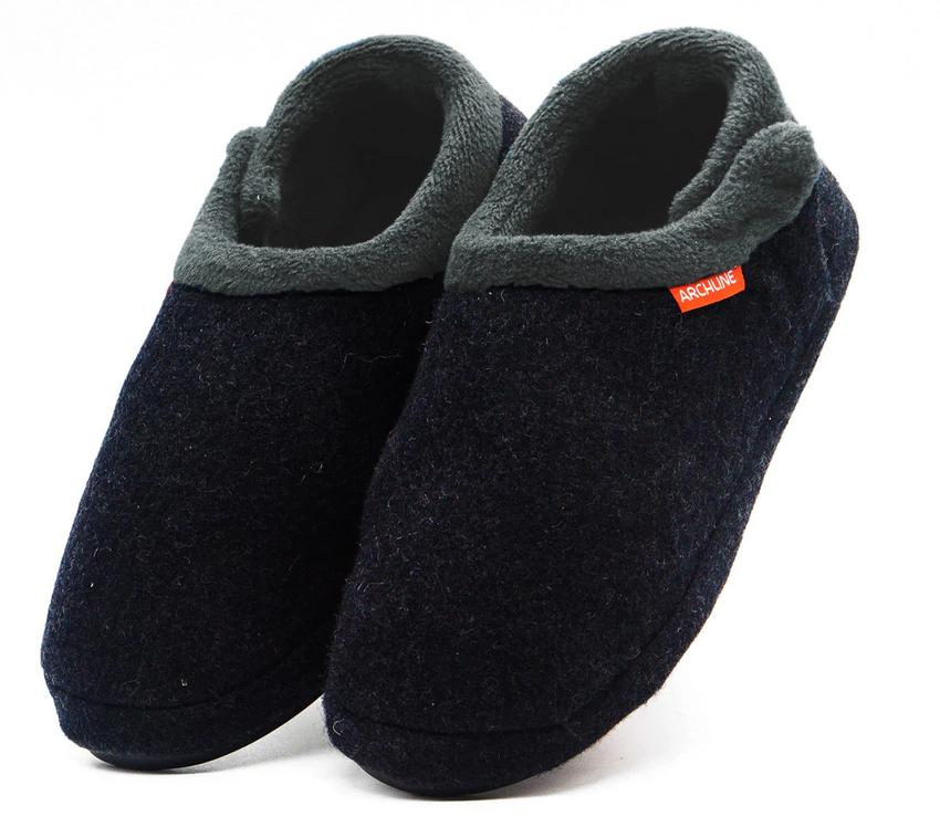 ARCHLINE Orthotic Slippers CLOSED Arch Scuffs Orthopedic Moccasins Shoes - Charcoal Marle - EUR 37 Tristar Online