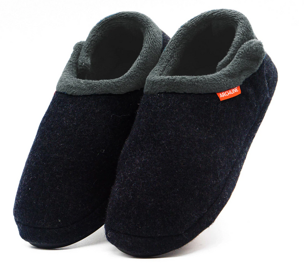 ARCHLINE Orthotic Slippers CLOSED Arch Scuffs Orthopedic Moccasins Shoes - Charcoal Marle - EUR 45 Tristar Online