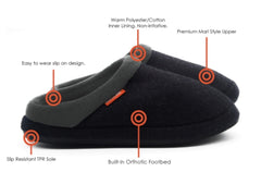 ARCHLINE Orthotic Slippers Slip On Arch Scuffs Orthopedic Moccasins - Charcoal Marle - EUR 37 Tristar Online