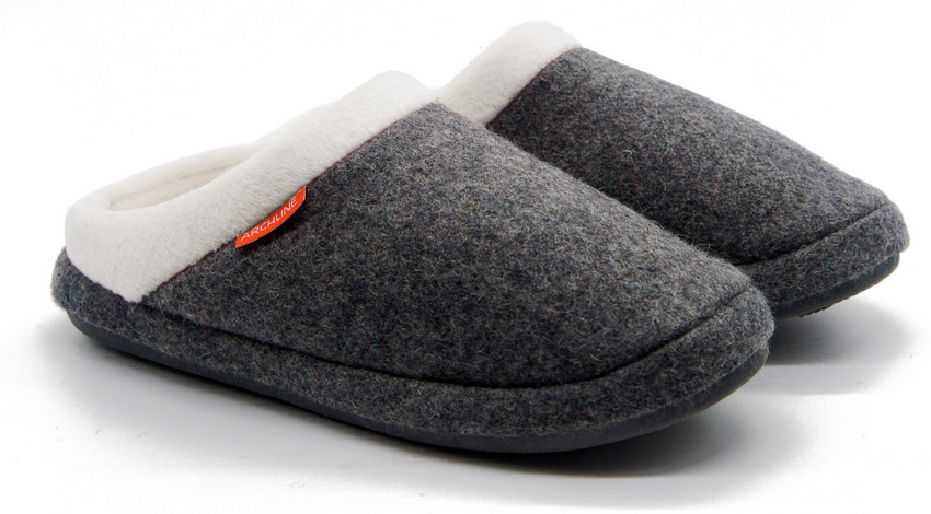 ARCHLINE Orthotic Slippers Slip On Arch Scuffs Orthopedic Moccasins - Grey Marle - EUR 37 Tristar Online