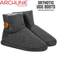 Archline Orthotic UGG Boots Slippers Arch Support Warm Orthopedic Shoes - Grey - EUR 37 (Women's US 6/Men's US 4) Tristar Online