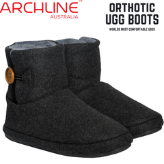 Archline Orthotic UGG Boots Slippers Arch Support Warm Orthopedic Shoes - Charcoal - EUR 37 (Women's US 6/Men's US 4) Tristar Online