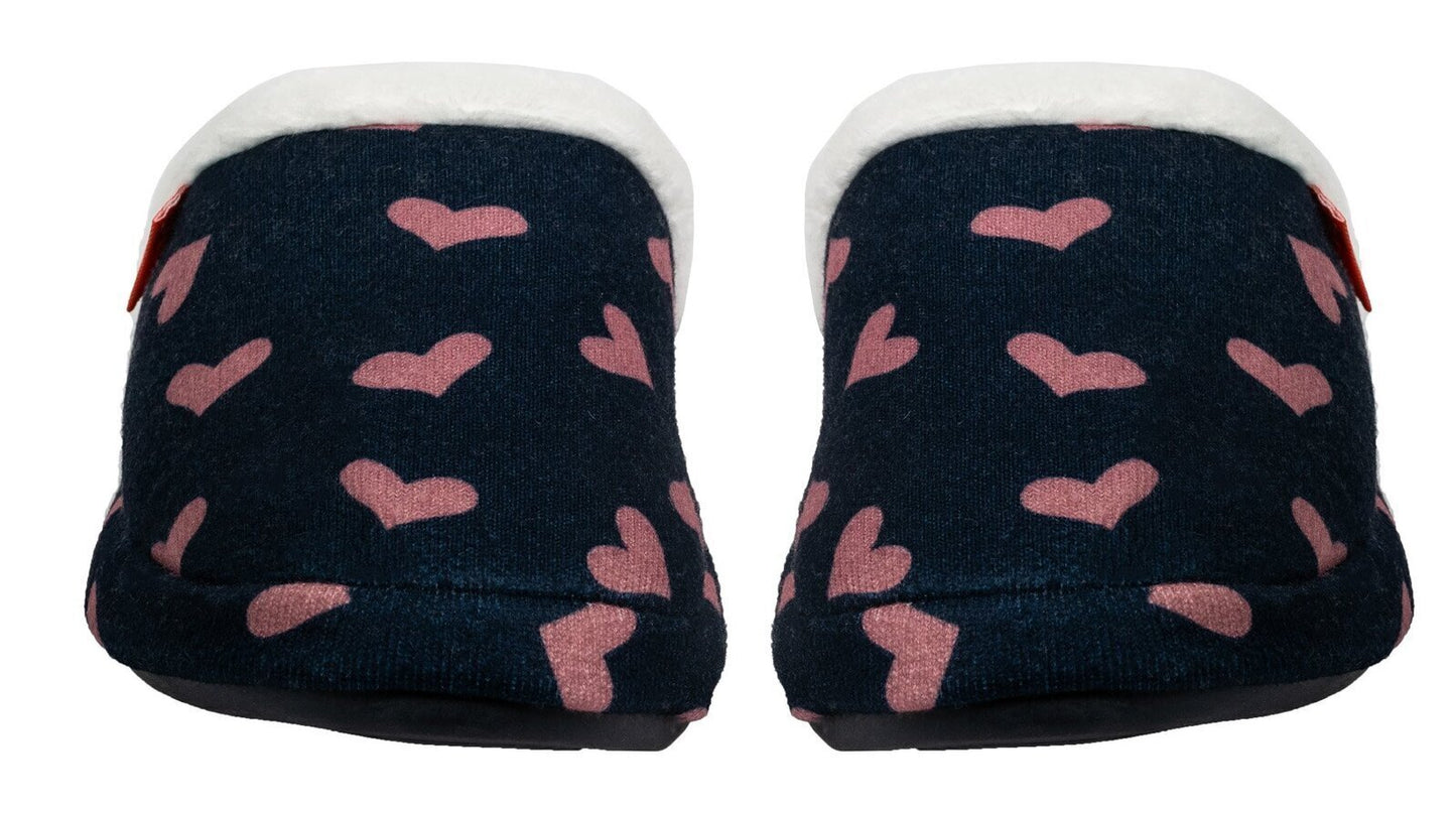 ARCHLINE Orthotic Slippers Slip On Scuffs Pain Relief Moccasins - Navy with Hearts - EUR 41 (Womens US 10) Tristar Online