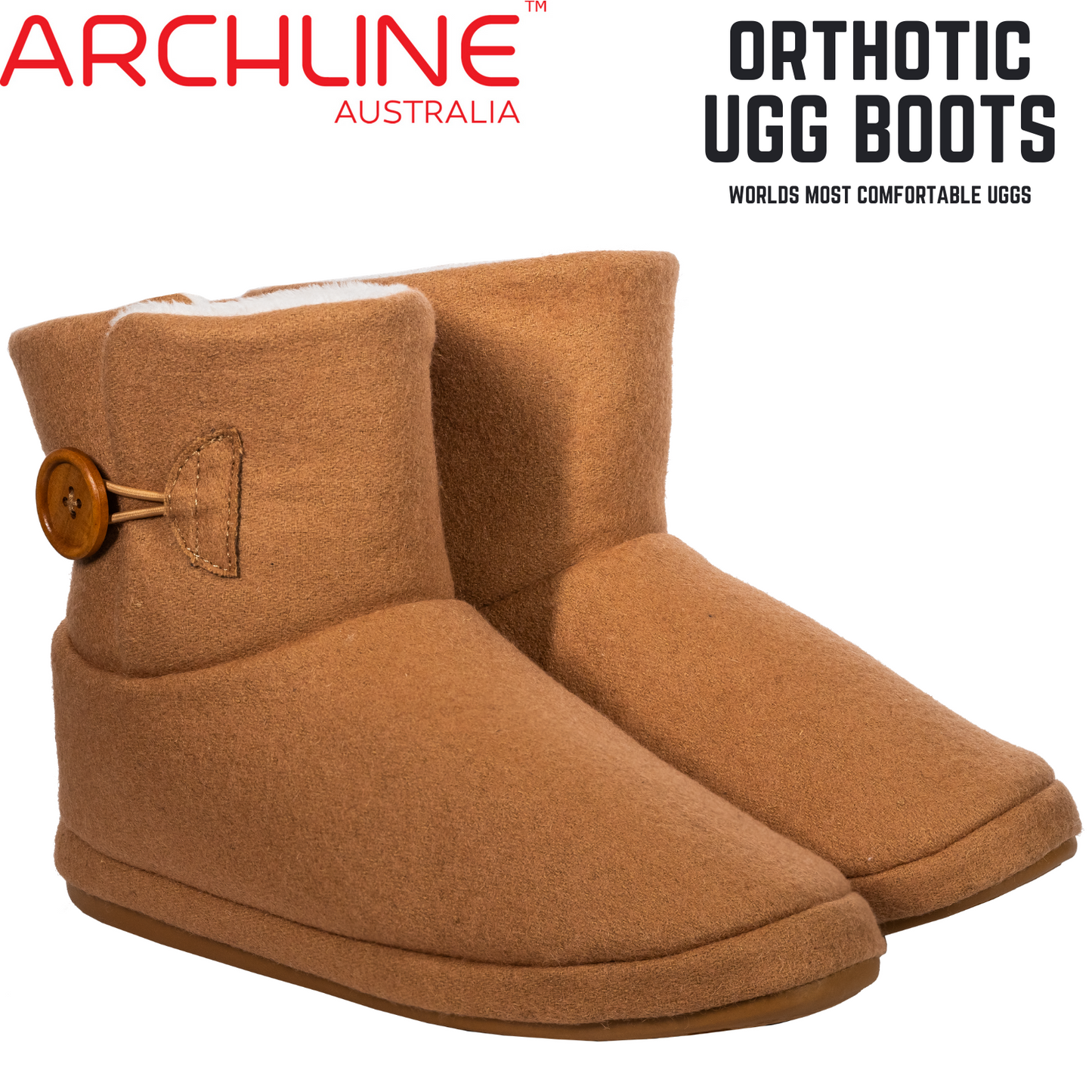 Archline Orthotic UGG Boots Slippers Arch Support Warm Orthopedic Shoes - Chestnut Tristar Online