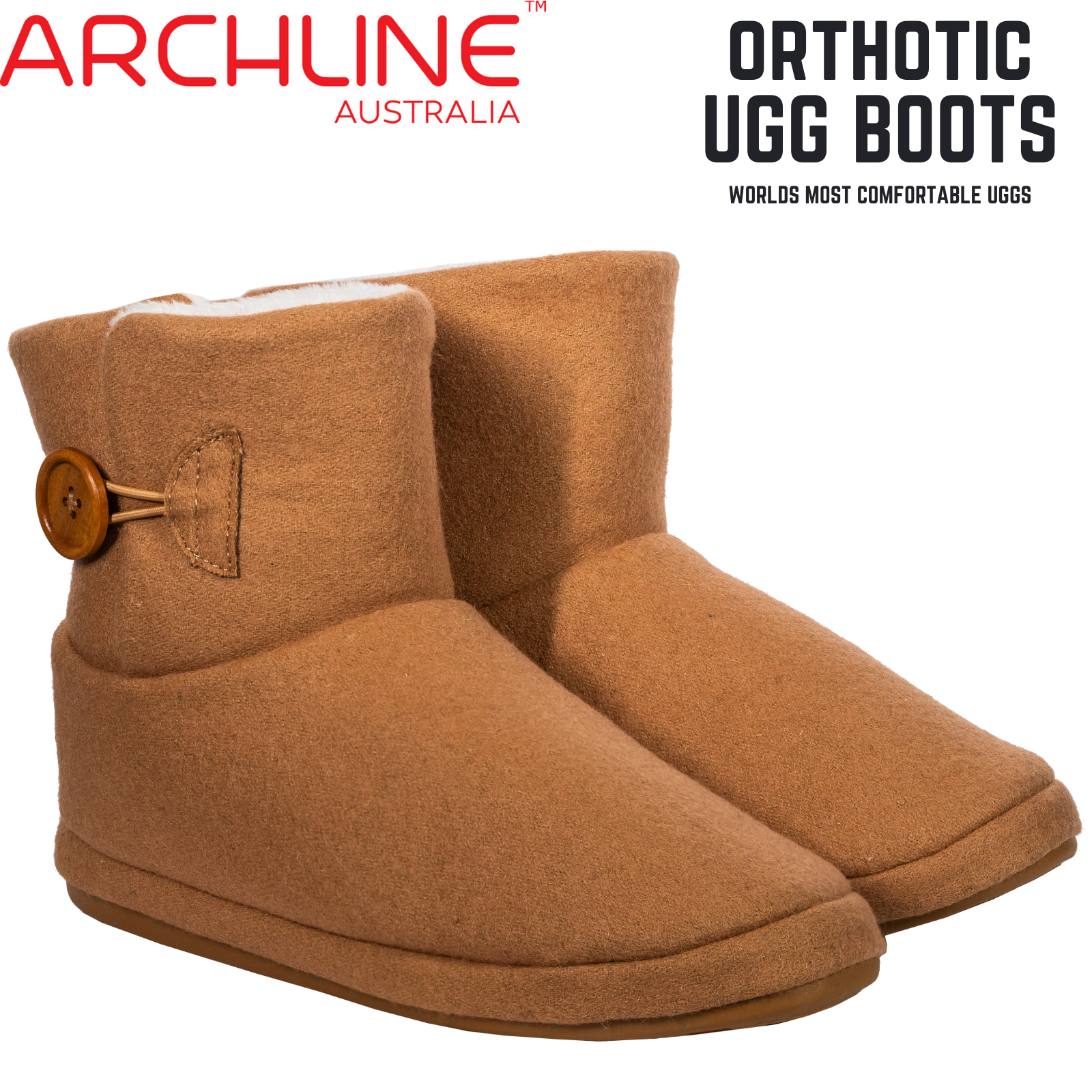 Archline Orthotic UGG Boots Slippers Arch Support Warm Orthopedic Shoes - Chestnut Tristar Online