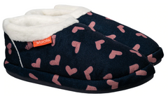 ARCHLINE Orthotic Slippers CLOSED Arch Scuffs Moccasins Pain Relief - Navy with Hearts - EUR36 Tristar Online