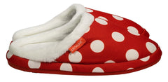 ARCHLINE Orthotic Slippers Slip On Scuffs Pain Relief Moccasins - Red Polka Dot - EUR 42 (Womens US 11) Tristar Online