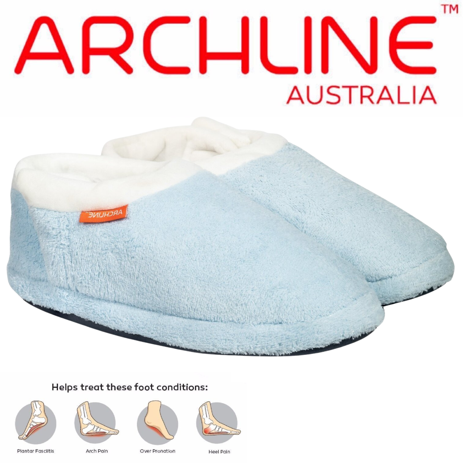 ARCHLINE Orthotic Slippers Closed Scuffs Pain Relief Moccasins - Sky Blue - EUR 43 Tristar Online