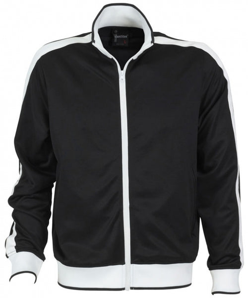 Identitee Mens Varsity Track Top Jacket Tracksuit Warm Winter Jumper Long Sleeve - Black/White - 3XL Tristar Online