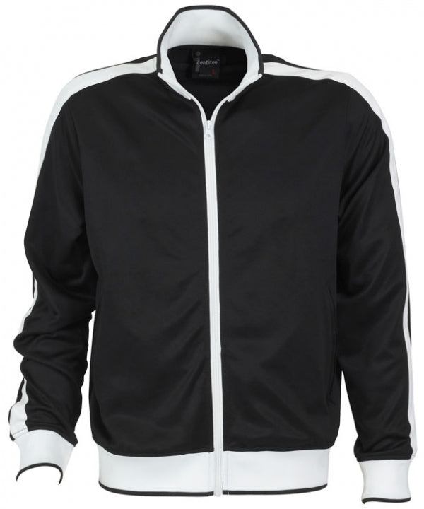 Identitee Mens Varsity Track Top Jacket Tracksuit Warm Winter Jumper Long Sleeve - Black/White - XXL Tristar Online