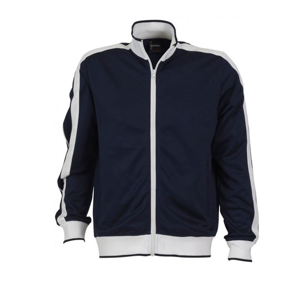 Identitee Mens Varsity Track Top Jacket Tracksuit Warm Winter Jumper Long Sleeve - Navy/White - L Tristar Online