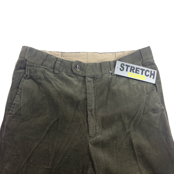 MENS CORDUROY PANTS Trousers Cords Casual STRETCH COTTON Size 32""-44"" Adjustable - Olive (89) - 97 (38"") Tristar Online