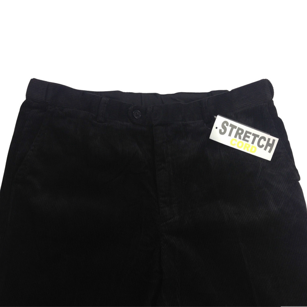 MENS CORDUROY PANTS Trousers Cords Casual STRETCH COTTON Size 32""-44"" Adjustable - Black (99) - 87 (34"") Tristar Online