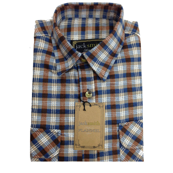 Mens FLANNELETTE SHIRT Check 100% COTTON Flannel Vintage Long Sleeve - 40 (Full Placket) - S Tristar Online
