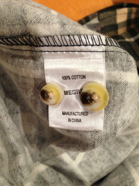 Mens FLANNELETTE SHIRT Check 100% COTTON Flannel Vintage Long Sleeve - 97 (Full Placket) - M Tristar Online