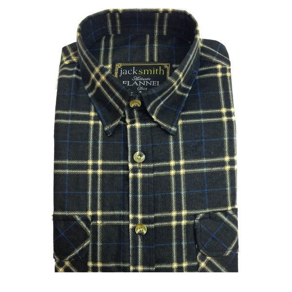 Mens FLANNELETTE SHIRT Check 100% COTTON Flannel Vintage Long Sleeve - 99 (Full Placket) - S Tristar Online