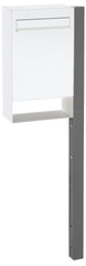 Sandleford Free Standing Letter Box Post Mount w/ Post & Key Lockable - White/Grey Tristar Online