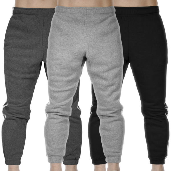 3x Mens Fleece Skinny Track Pants Jogger Gym Casual Sweat Warm - Assorted Colours - L Tristar Online
