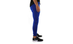 Mens Skinny Track Pants Joggers Trousers Gym Casual Sweat Cuffed Slim Trackies Fleece - Royal Blue - L Tristar Online
