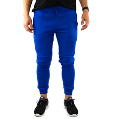 Mens Skinny Track Pants Joggers Trousers Gym Casual Sweat Cuffed Slim Trackies Fleece - Royal Blue - M Tristar Online