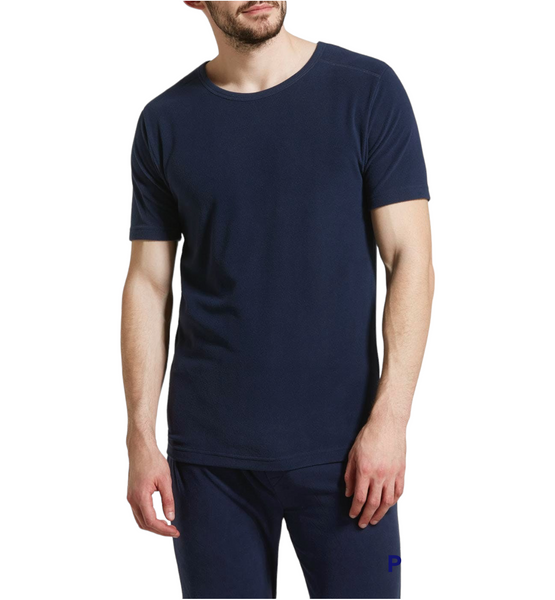 Mens Thermal Short Sleeve Top Microfleece Baselayer Underwear T Shirt - Navy - S Tristar Online