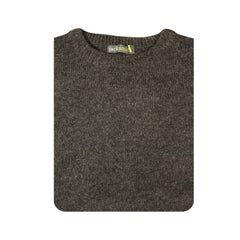 100% SHETLAND WOOL CREW Round Neck Knit JUMPER Pullover Mens Sweater Knitted - Charcoal (29) - S Tristar Online