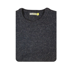 100% SHETLAND WOOL CREW Round Neck Knit JUMPER Pullover Mens Sweater Knitted - Navy (45) - L Tristar Online