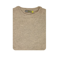 100% SHETLAND WOOL CREW Round Neck Knit JUMPER Pullover Mens Sweater Knitted - Beige (03) - L Tristar Online