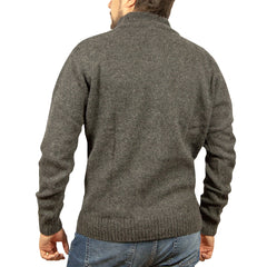 100% SHETLAND WOOL Half Zip Up Knit JUMPER Pullover Mens Sweater Knitted - Charcoal (29) - XXL Tristar Online