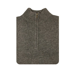 100% SHETLAND WOOL Half Zip Up Knit JUMPER Pullover Mens Sweater Knitted - Charcoal (29) - XXL Tristar Online