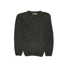 100% Shetland Wool V Neck Knit Jumper Pullover Mens Sweater Knitted - Charcoal (29) - M Tristar Online