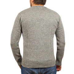 100% Shetland Wool V Neck Knit Jumper Pullover Mens Sweater Knitted - Grey (21) - M Tristar Online
