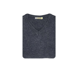 100% Shetland Wool V Neck Knit Jumper Pullover Mens Sweater Knitted - Navy (45) - 5XL Tristar Online