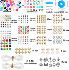 13200PCS 84 Colours Flat Round Polymer Clay Beads Kit Heishi Alphabet Letter Beads for Jewellery Bracelet Necklace Making Tristar Online