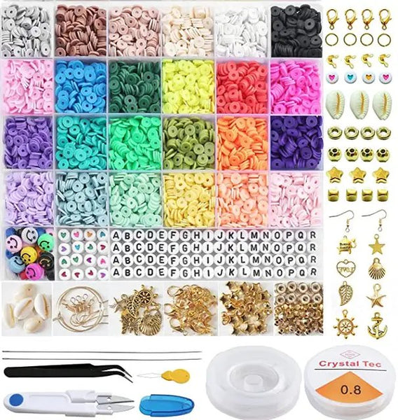6000pcs Heishi Flat Beads for DIY Jewellery Making 24 Colours Polymer Clay Beads for Bracelet Making Kit for Girls Tristar Online