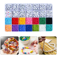 28 Grids 3mm 4500pcs Acrylic Seed Beads Craft Kit with A-Z Letter Beads For Jewellery Making Tristar Online