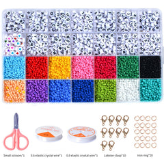 28 Grids 3mm 4500pcs Acrylic Seed Beads Craft Kit with A-Z Letter Beads For Jewellery Making Tristar Online