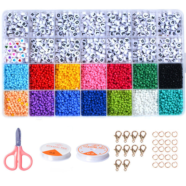 28 Grids 3mm 4500pcs Acrylic Seed Beads Craft Kit with A-Z Letter Beads For Jewellery Making Tristar Online