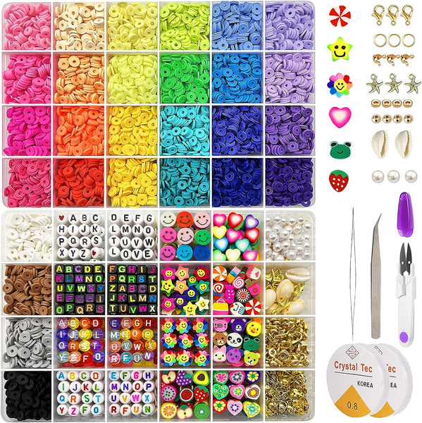 7860pcs 28 Colors 6mm Flat Round Ceramics Polymer Clay Bead Alphabet Beads Jewelry Making Kit Tristar Online