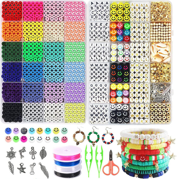 7200pcs Polymer Clay Beads Set 24 Colors Clay Round Disc Spacer Heishi Beads Jewelry Making Kit Tristar Online