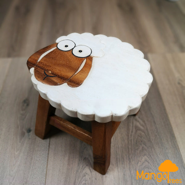 Kids Wooden Stool Long Ear Sheep Tristar Online