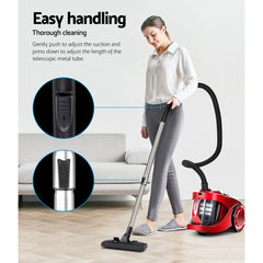 Devanti Bagless Vacuum Cleaner Cleaners Cyclone Cyclonic Vac HEPA Filter Car Home Office 2200W Red Tristar Online
