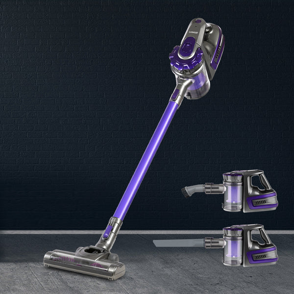 Devanti 150 Cordless Handheld Stick Vacuum Cleaner 2 Speed   Purple And Grey Tristar Online