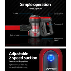 Devanti Handheld Vacuum Cleaner Cordless Stick Handstick 250W Brushless Motor Tristar Online