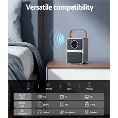 Devanti Portable Mini Video Projector 4K Wifi Home Theater HDMI Support 1080P Tristar Online