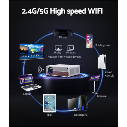 Devanti Portable Wifi Video Projector 4K Home Theater HDMI 1080P Native Tristar Online