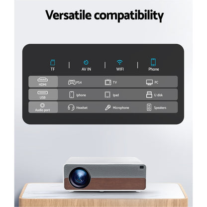 Devanti Portable Wifi Video Projector 4K Home Theater HDMI 1080P Native Tristar Online