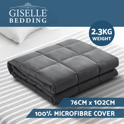 Weighted Blanket Kids 2.3KG Heavy Gravity Blankets Microfibre Cover Comfort Calming Deep Relax Better Sleep Grey Tristar Online