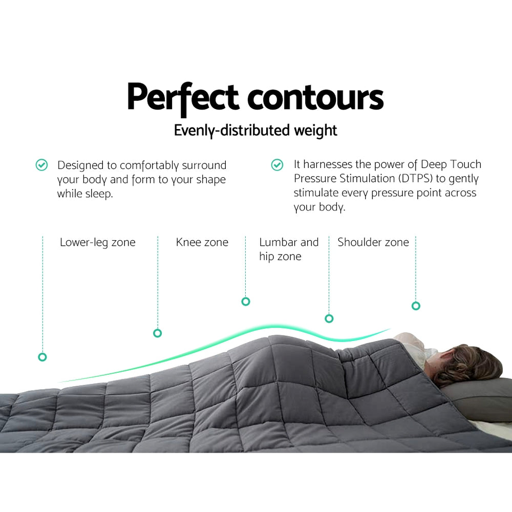 Weighted Blanket Kids 2.3KG Heavy Gravity Blankets Microfibre Cover Comfort Calming Deep Relax Better Sleep Grey Tristar Online